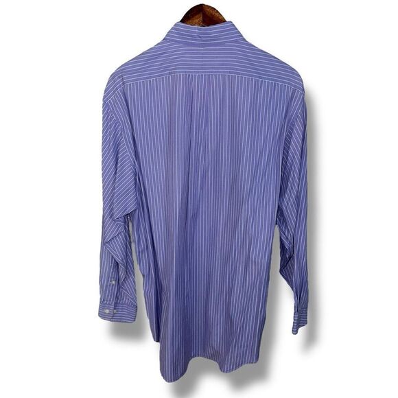 Polo Ralph Lauren Blue Striped Pinpoint Oxford Button Down Shirt Sz L - Picture 8 of 8